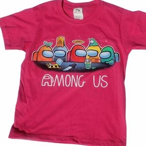 Fuschia Among Us tee shirt - kids youth